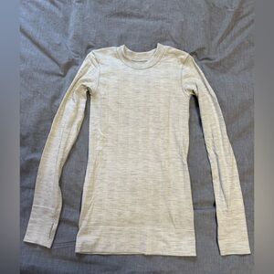 Athleta Cream Long Sleeve Top